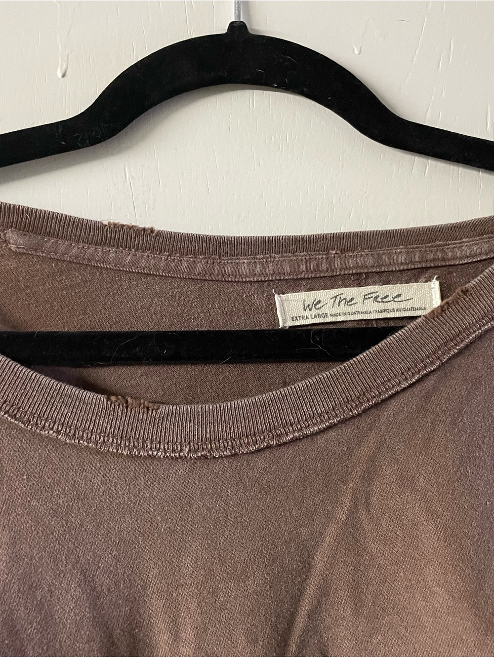 Washed Brown Long-Sleeve Pocket Tee - Women we the free xl - Picture 2 of 4